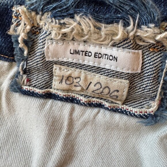 LIKE NEW - R13 Stretch Cotton Denim Cuffed Selvedge Romeo Jeans in Adelaide Blue - Picture 5 of 10